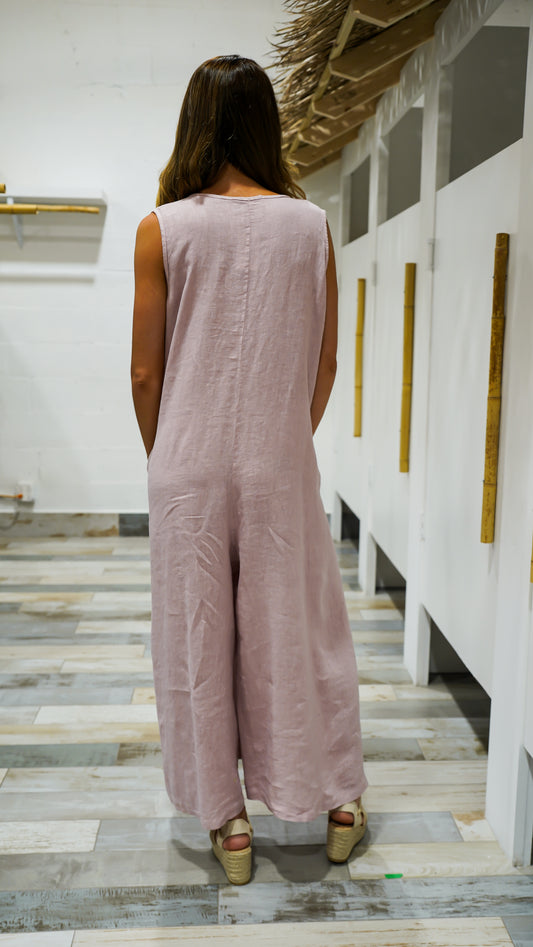 Stylish Sleeveless Button Jumpsuit