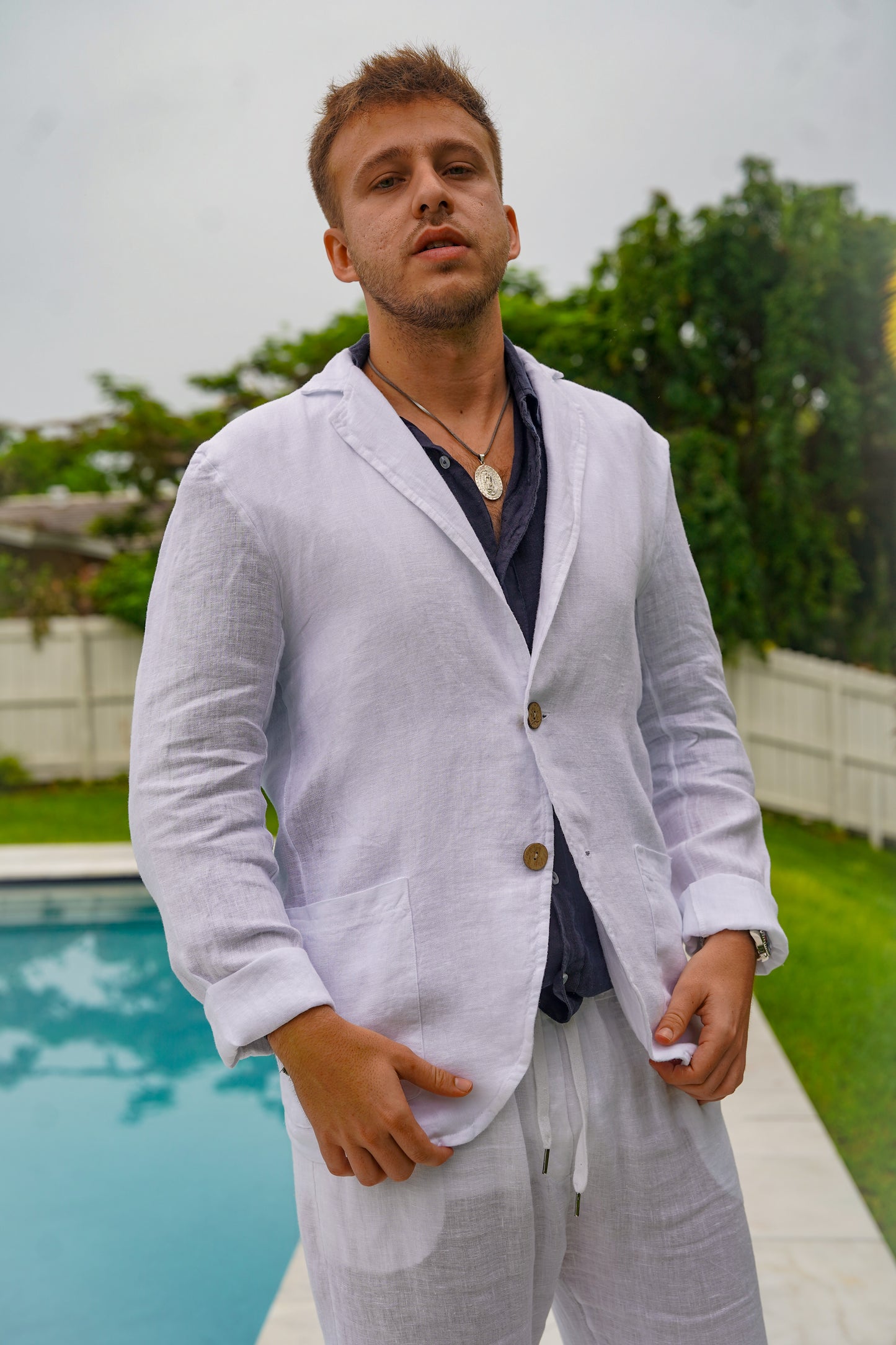 Chaqueta de lino hombre