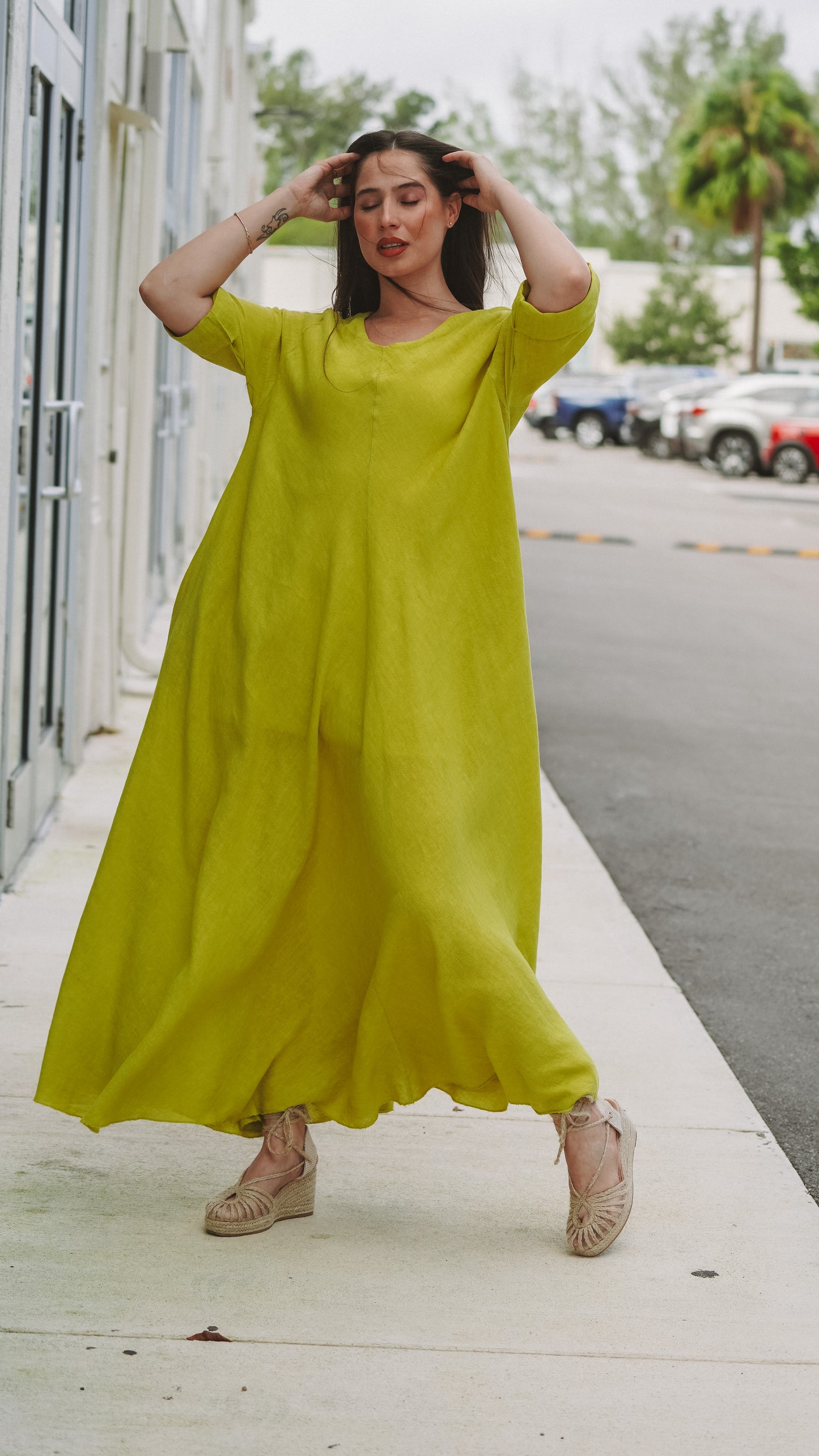 Vestido Palma de Mallorca largo lino 100%