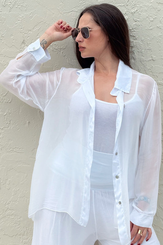 Camisa Caceres Blanco miami lino
