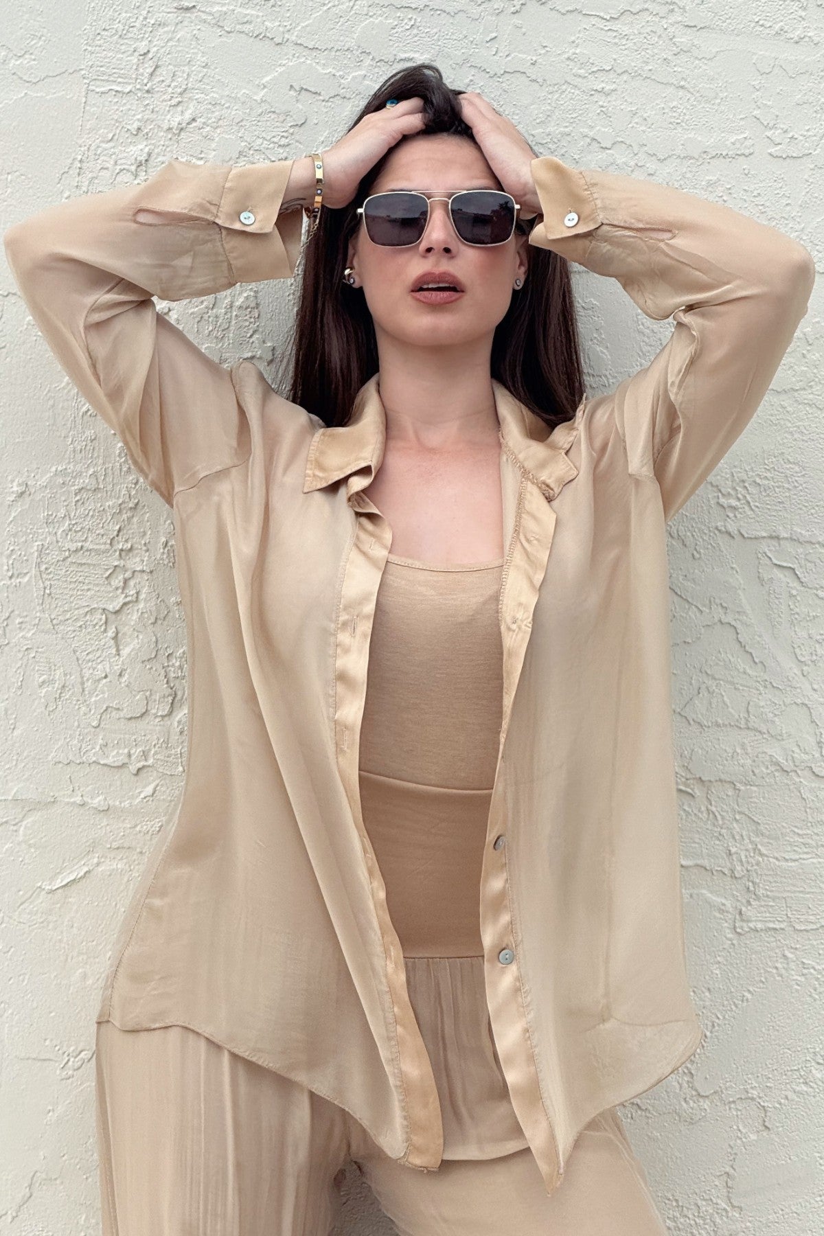 Blusa de Seda abotonada