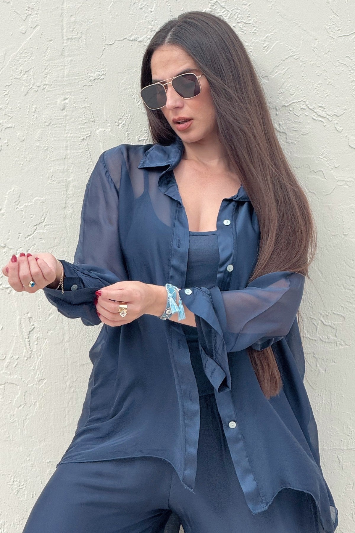Blusa de Seda abotonada