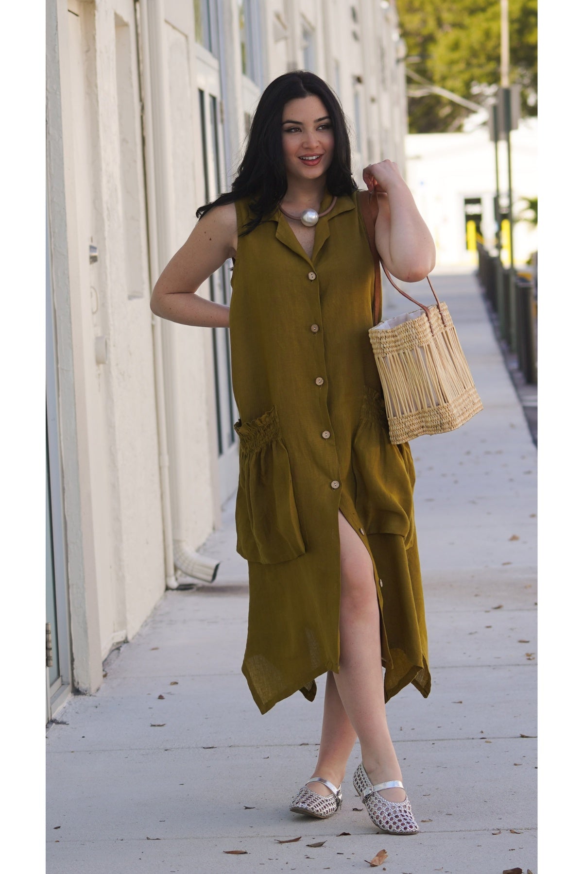 Camisero Lino  San Sebastian Laurel