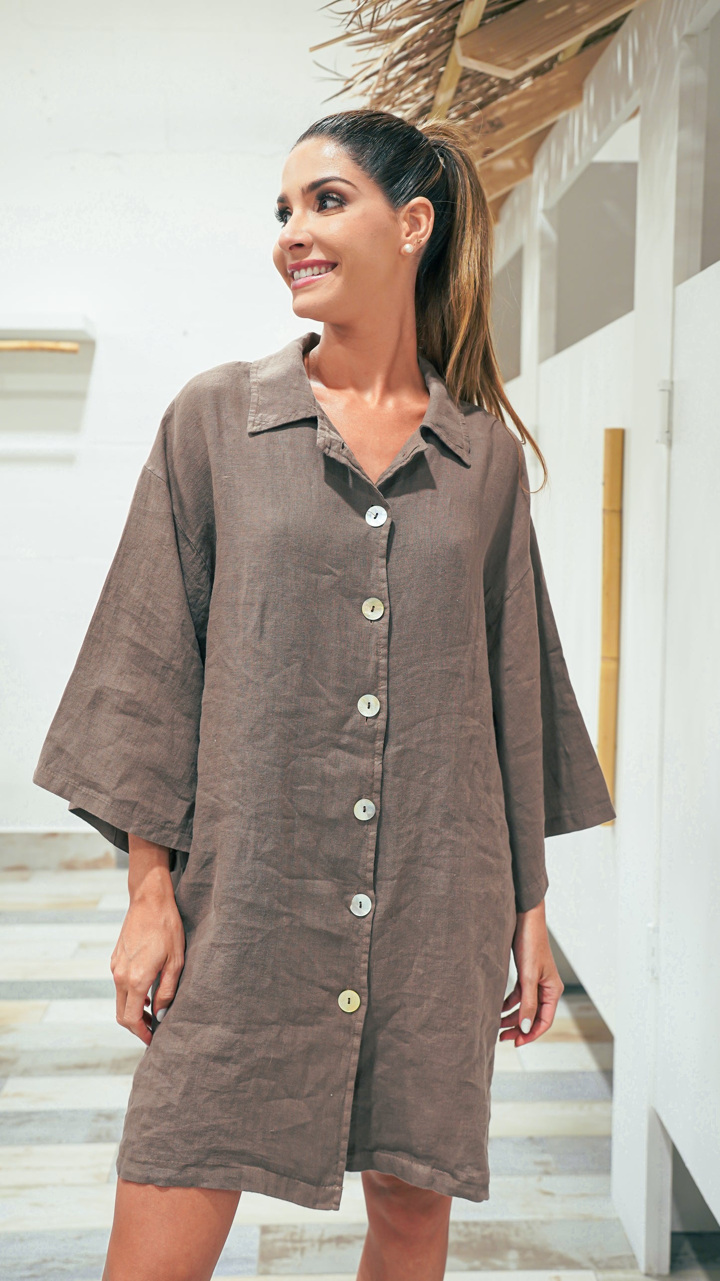 Cormayeur Short linen tunic