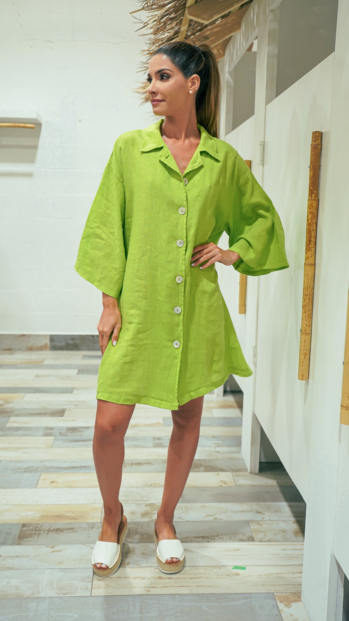 Cormayeur Short linen tunic
