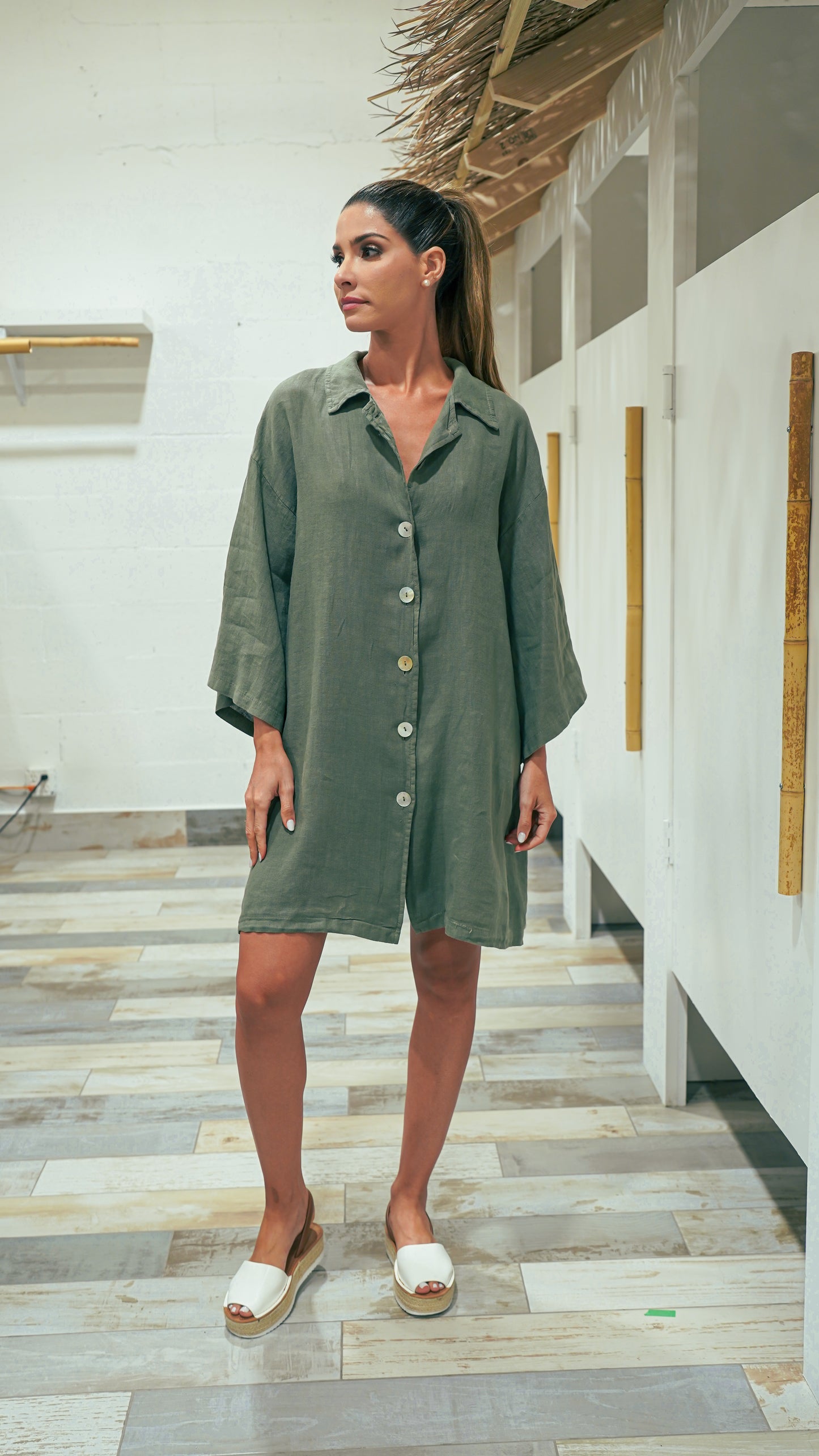 Cormayeur Short linen tunic