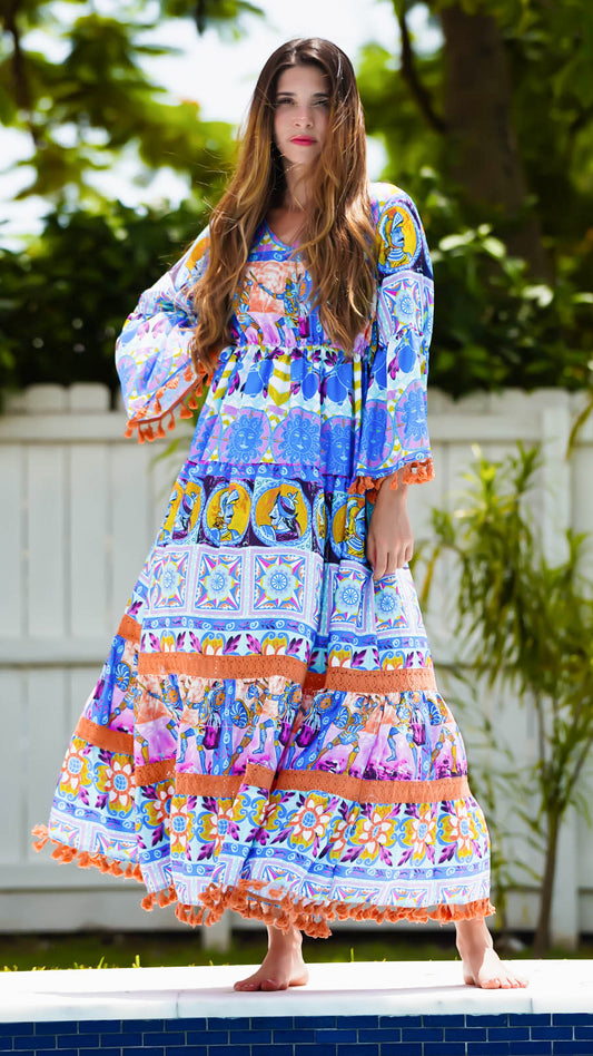 Burano Printed silk dress