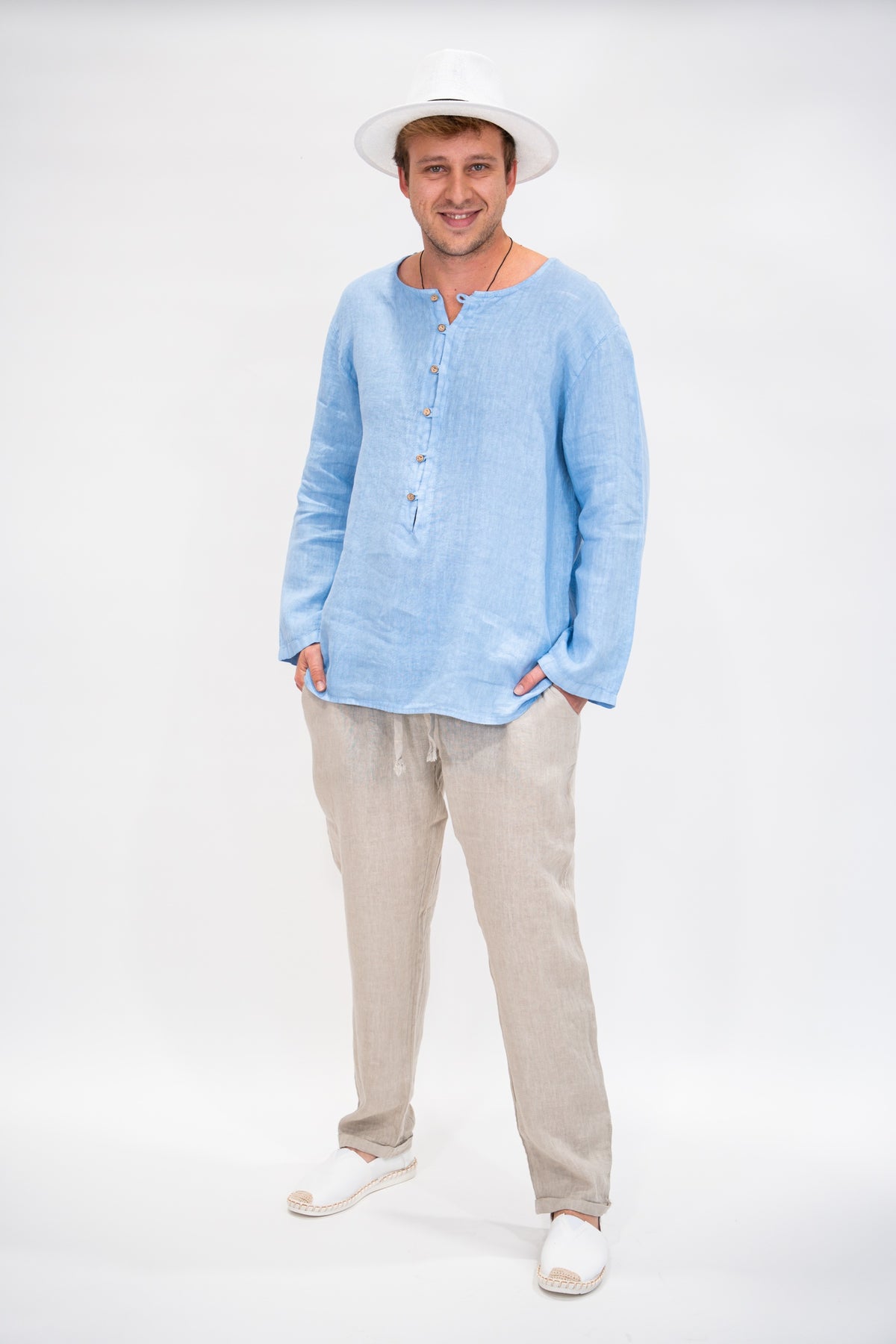 Camisa Hombre Ibiza azul cielo