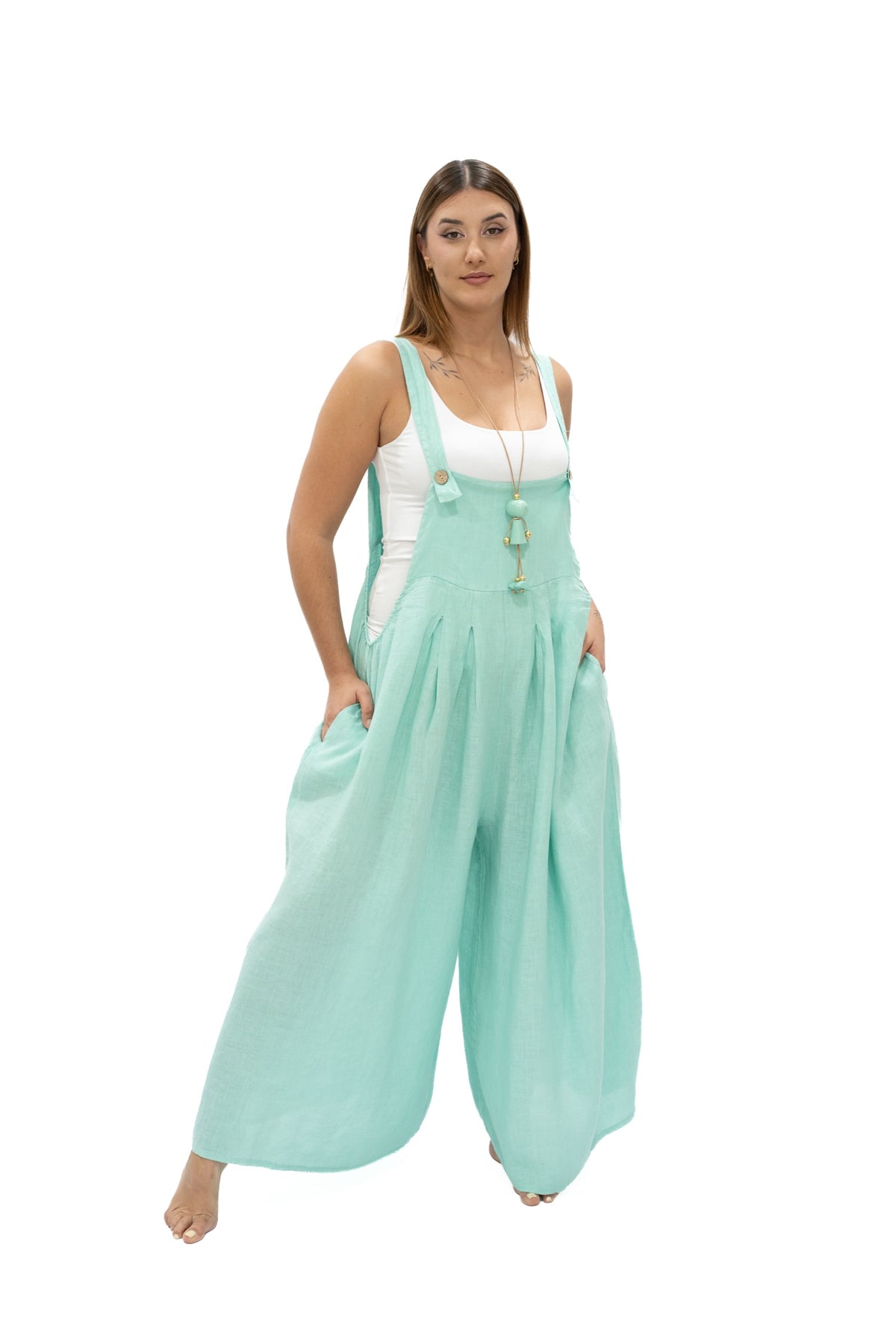 Jumper Cira lino acuamarina