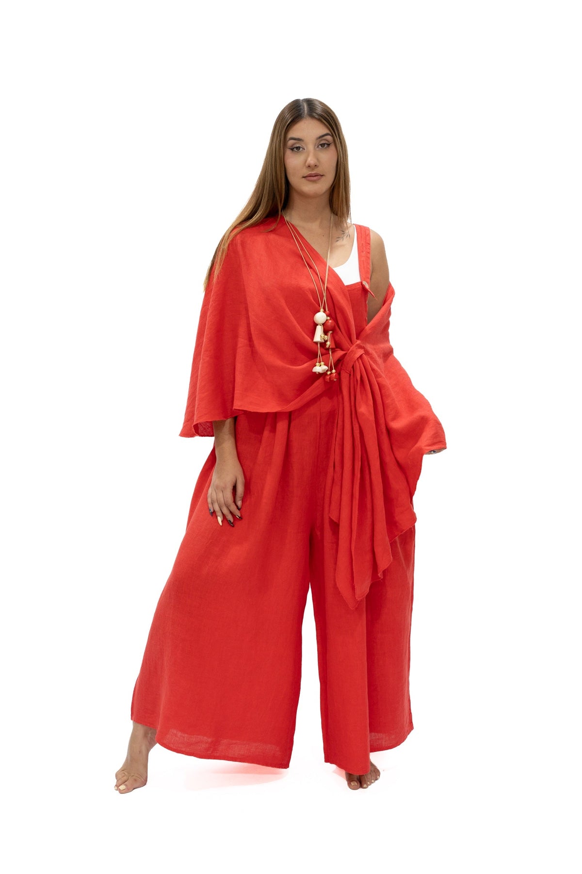Túnica Chichi lino coral