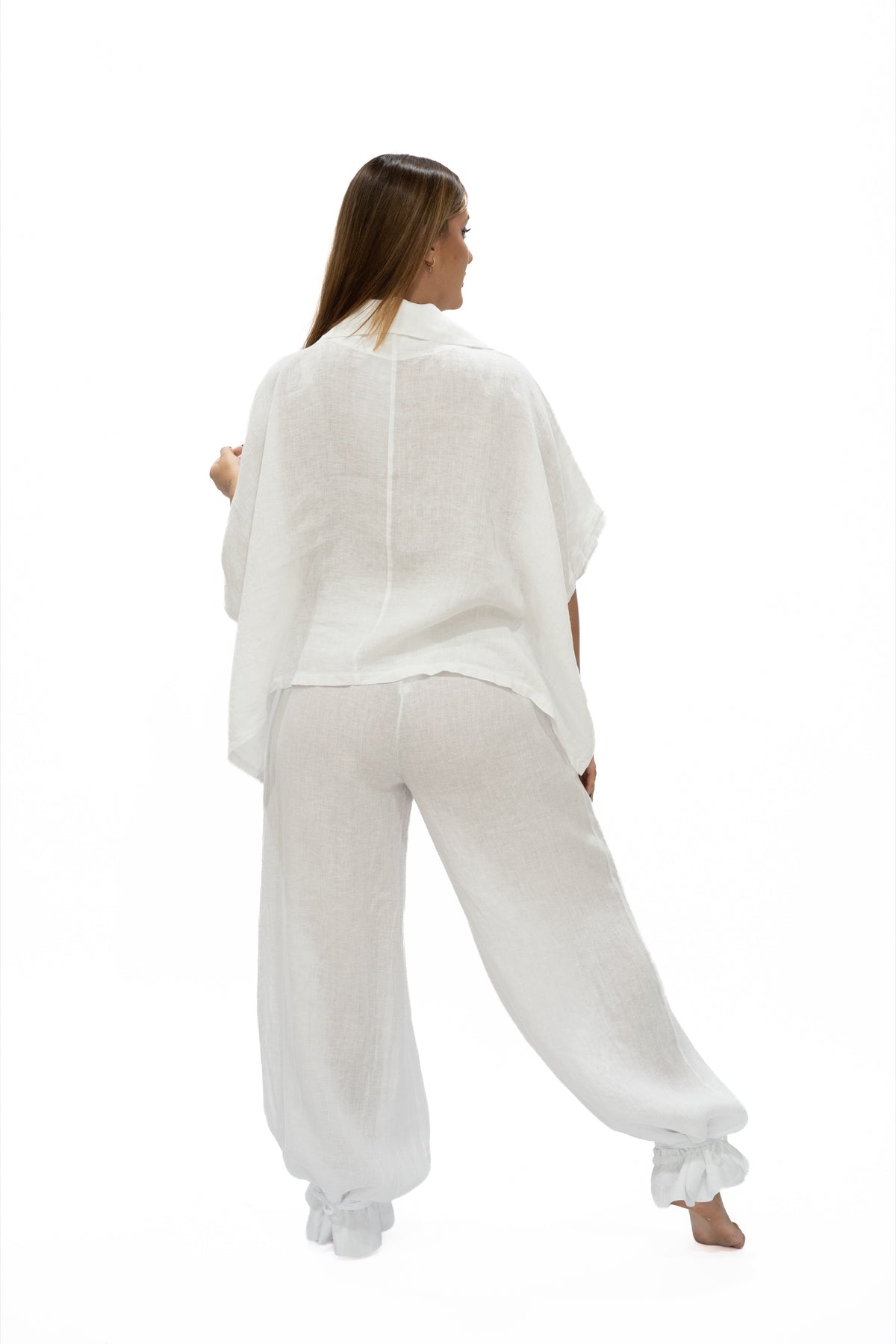 Top Kira lino blanco espalda