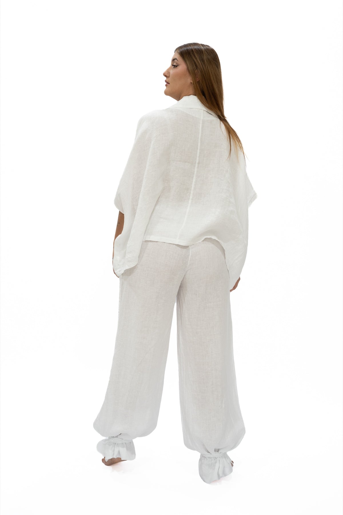 Top Kira lino blanco espalda