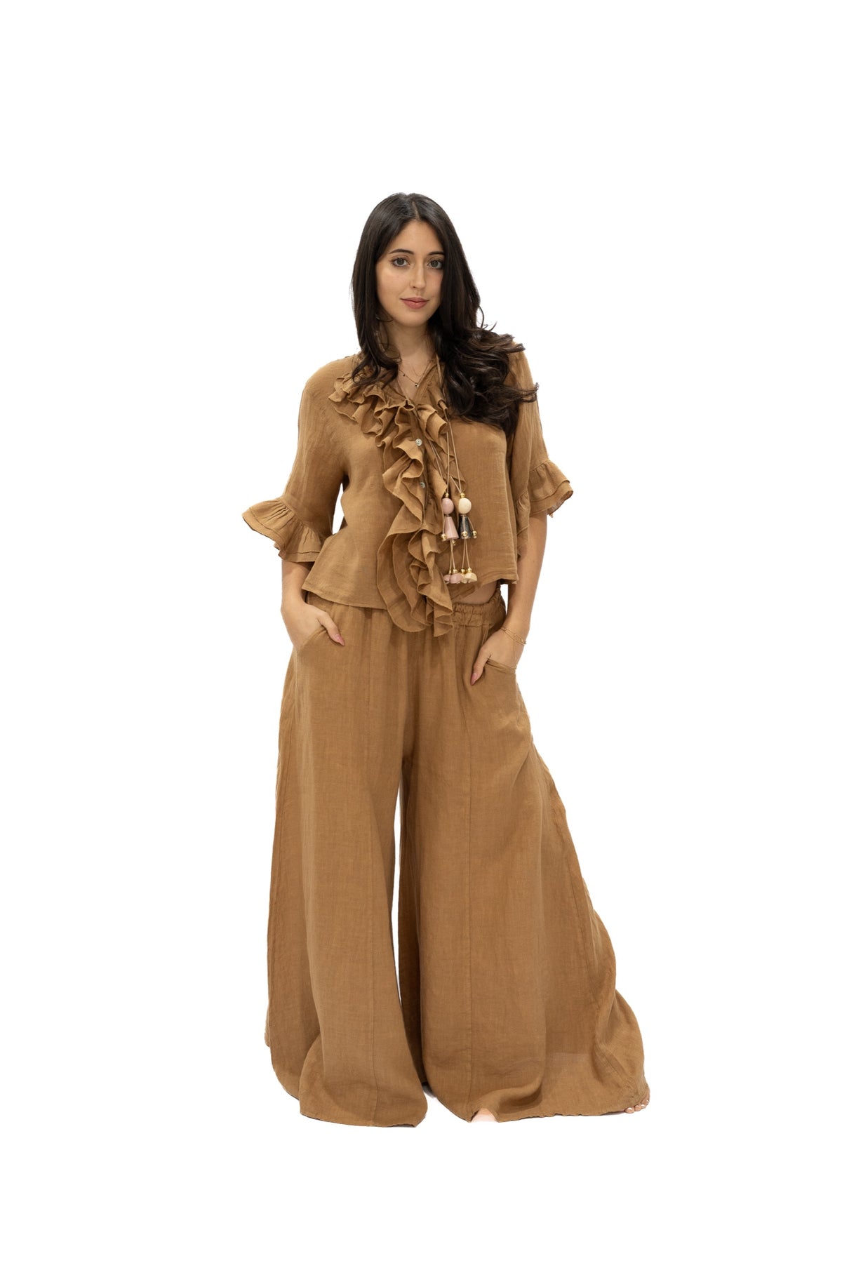 Top Marquesa lino carmelita
