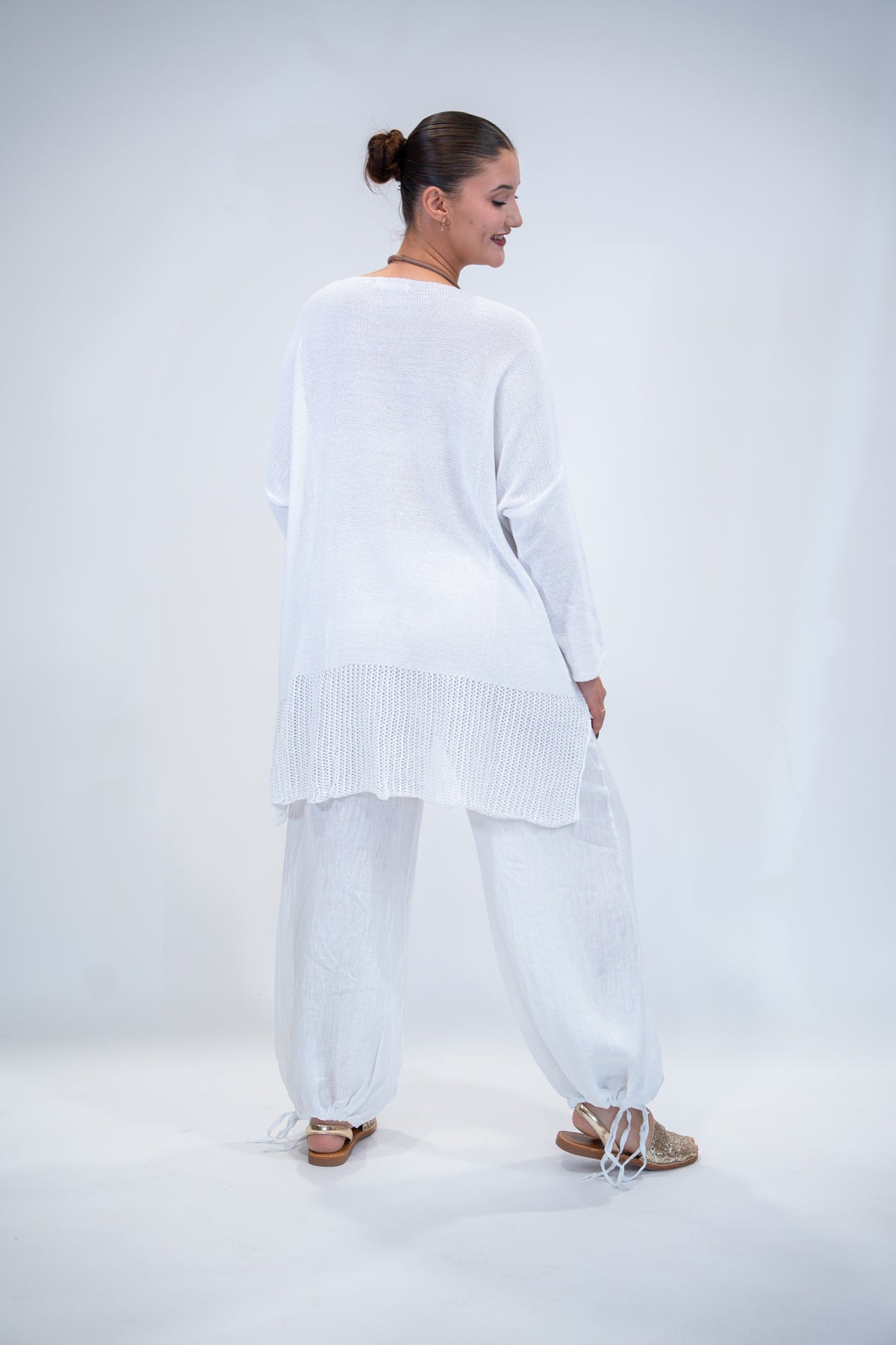 Túnica Crochet Magy blanca espalda