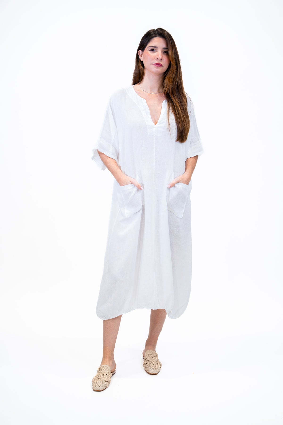 Vestido Alexandra lino blanco