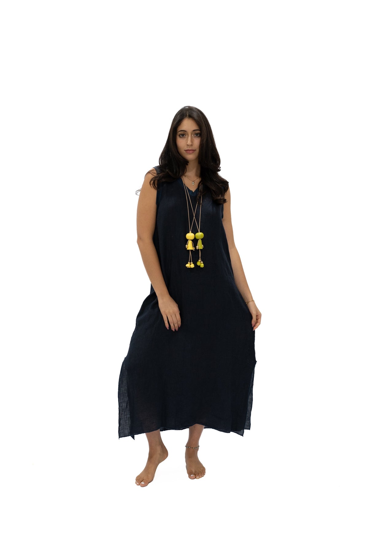 Vestido Madelyn lino navy