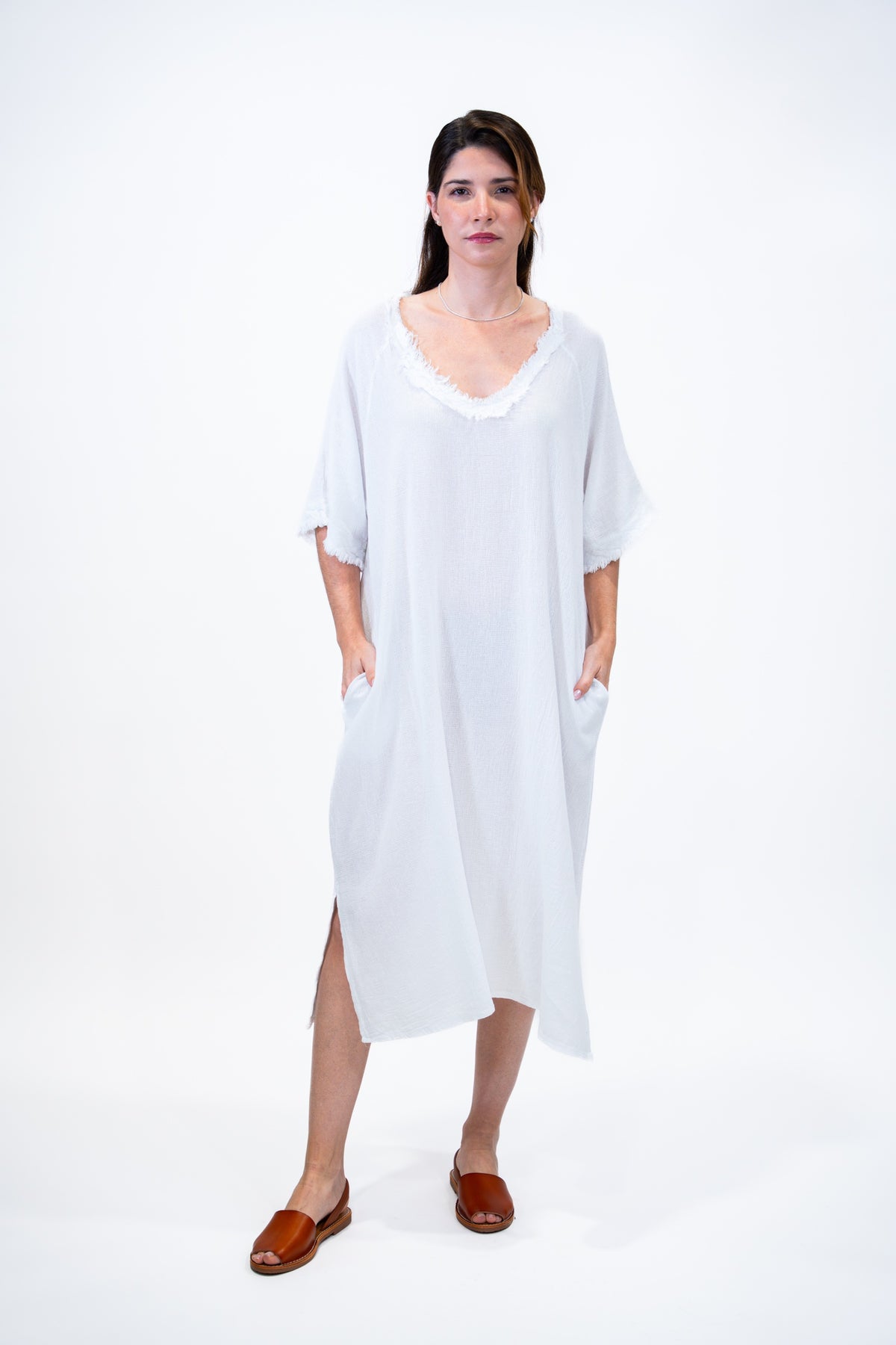 Vestido Talaia lino blanco